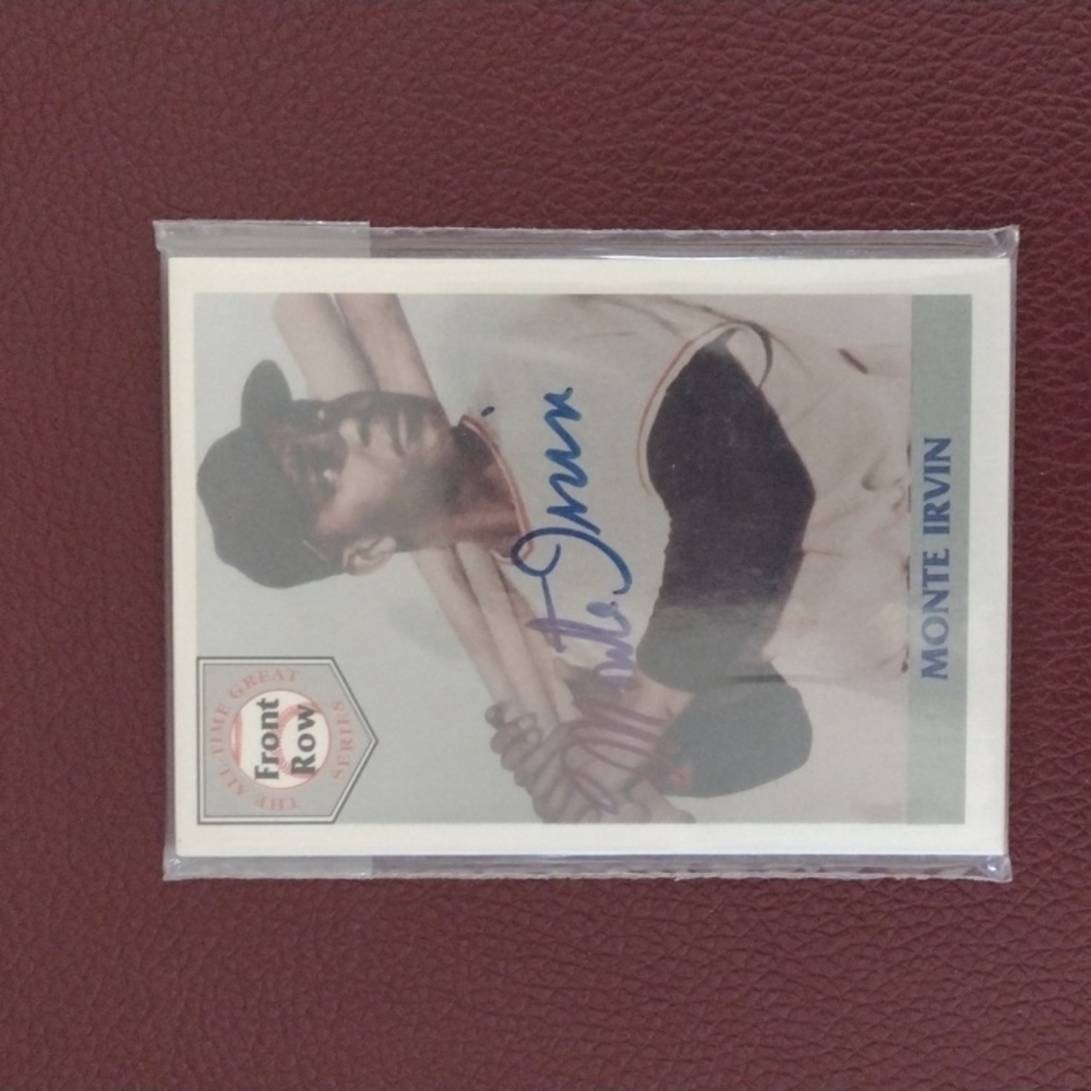 Monte Irvin autographed baseball card with certificate of authenticity